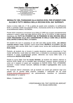 informazioni sul passaggio alla nuova ecdl
