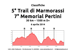5° Trail di Marmorassi 7° Memorial Pertini