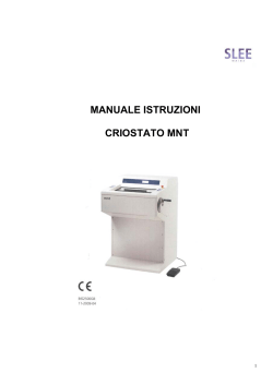 MANUALE ISTRUZIONI CRIOSTATO MNT