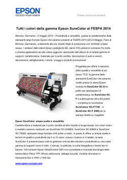 Tutti i colori della gamma Epson SureColor al FESPA 2014