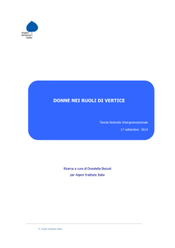 DONNE NEI RUOLI DI VERTICE