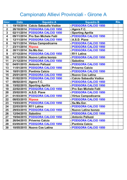 calendario allievi provinciali 2014-2015