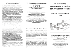 V Escursione peregrinante in Umbria con preludio