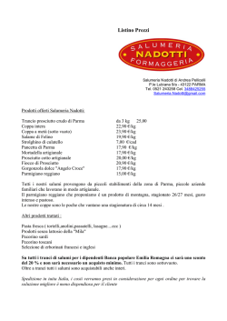 Listino Prezzi_Nadotti - Circolo Dipendenti BPER