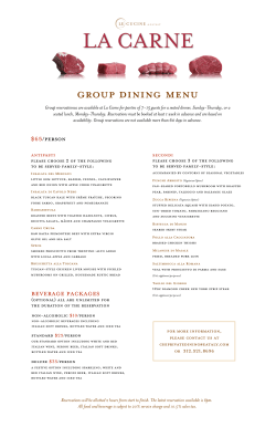 our group dining menu!