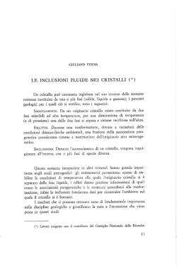 LE INCLUSIONI FLUIDE NEI CRISTALLI (*)