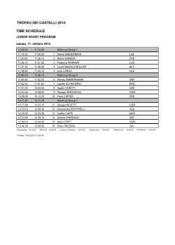trofeo dei castelli 2014 time schedule