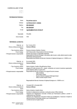 Curriculum - Comune di Monza