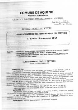 determina n. 624/2014 lavori di riparazione fabbricato privato sito in