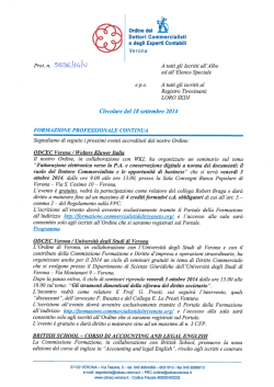 Circolare - ordine dei dottori commercialisti e degli esperti contabili