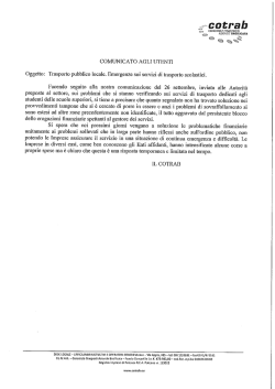 Comunicato agli utenti