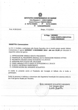Convocazione Giunta Esecutiva - Istituto Comprensivo di Barge