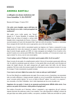 Intervista ad Andrea Bartali - 15 marzo 2014