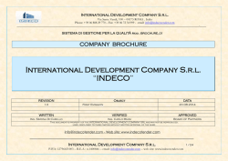 International Development Company S.r.l. &ldquo;INDECO&rdquo;