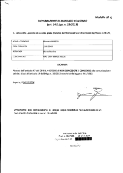 Dichiarazione mancato consenso 2014