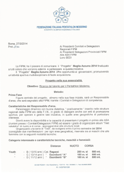 “Progetto” Maglia Azzurra 2014 - Federazione Italiana Pentathlon