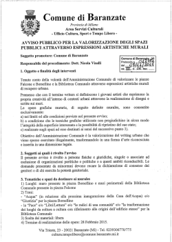 Avviso pubblico per la valorizzazione degli spazi pubblici attraverso