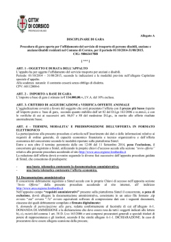 DISCIPLINARE DI GARA