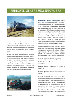 FERROVIE: SI APRE UNA NUOVA ERA