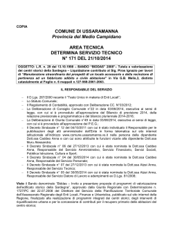 Determinazione Servizio Tecnico n°171/2014