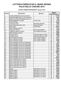 lotteria parrocchia s. maria regina palio delle cascine 2014