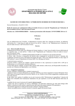 DIPARTIMENTO di SCIENZE DELLA VITA E BIOLOGIA DEI SISTEMI