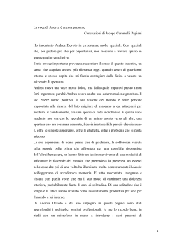 La voce di Andrea è ancora presente Conclusioni di Jacopo