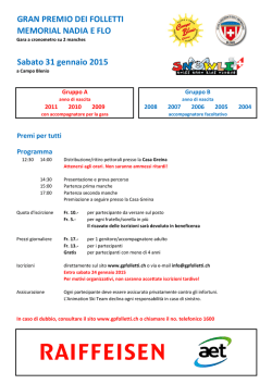 GRAN PREMIO DEI FOLLETTI MEMORIAL NADIA E FLO Sabato 31