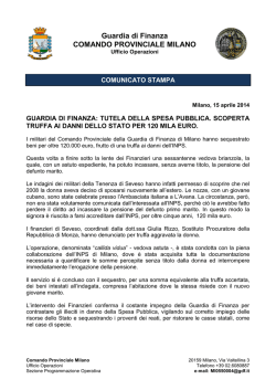 Guardia di Finanza COMANDO PROVINCIALE MILANO