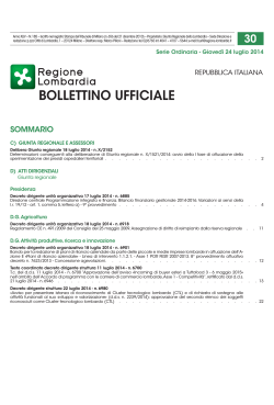 2° Elenco dei Cluster Tecnologici Lombardi