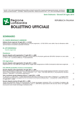 2° Elenco dei Cluster Tecnologici Lombardi