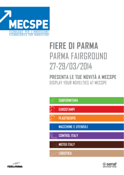 FIERE DI PARMA PARMA FAIRGROUND 27-‐29/03/2014
