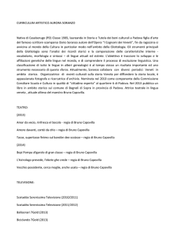curriculum vitae di Aurora Soranzo