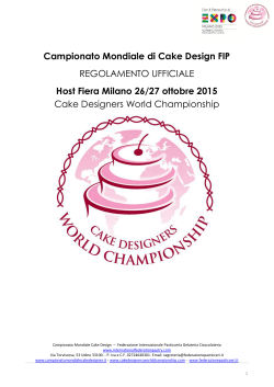 Campionato Mondiale di Cake Design FIP REGOLAMENTO