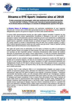 Dinamo e EYE Sport: insieme sino al 2018 6/7/8