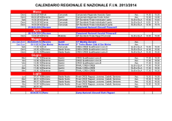 calendario regionale e nazionale fin 2013/2014