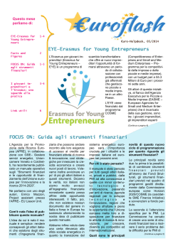EYE—Erasmus for Young Entrepreneurs FOCUS ON: Guida agli