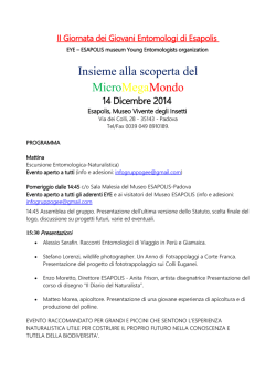 II Giornata dei Giovani Entomologi di Esapolis