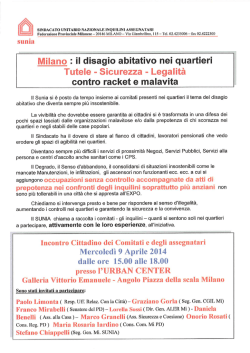 Milano: il disagio abitativo nei quartieri Tutele