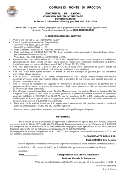 Determina N. 76 del 11.12.2014 R.G. 864