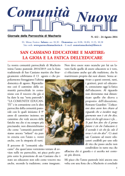 n. 412 - 24 agosto 2014 - Parrocchia e Oratorio Macherio