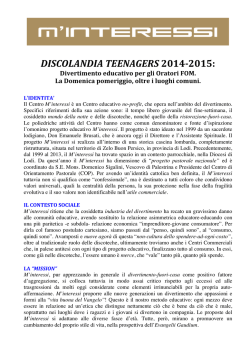 DISCO TEENAGERS ORATORI FOM