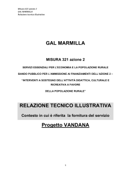 GAL MARMILLA RELAZIONE TECNICO ILLUSTRATIVA Progetto