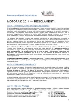Regolamenti Motoraid - Federazione Motociclistica Italiana