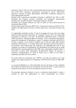 CV Calabrese Roberto 2014 - Università degli Studi di Ferrara