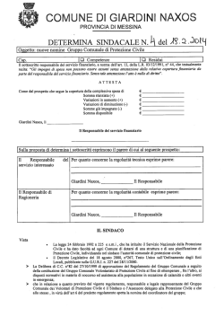 Determina Sindacale n.4 - Comune di Giardini Naxos