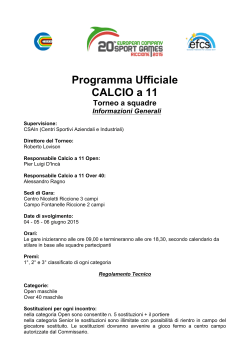 Programma Ufficiale CALCIO a 11