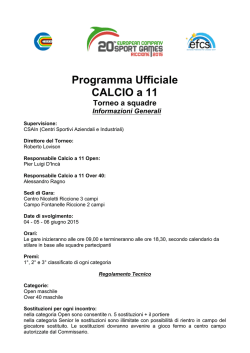 Programma Ufficiale CALCIO a 11