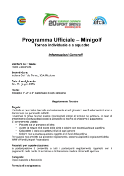 Programma Ufficiale – Minigolf