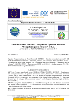 Informazione e pubblicizzazione C-1-FSE-2014-603.